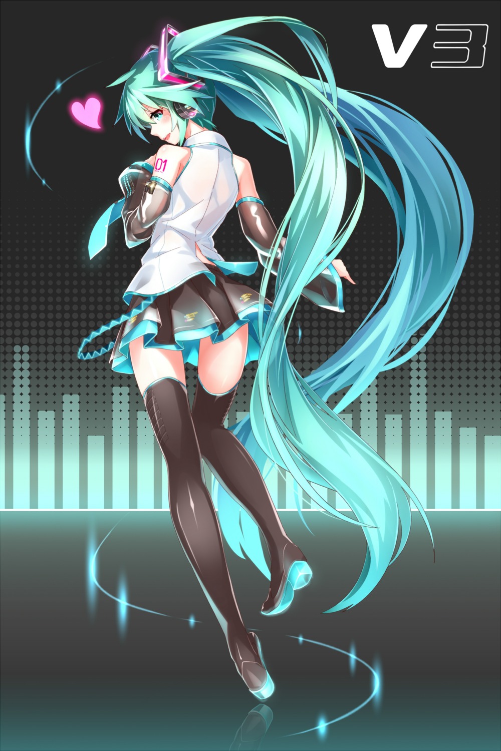 Takanashi Kei Hitsujikan Vocaloid Hatsune Miku Headphones Heels Thighhighs 290094 Yandere